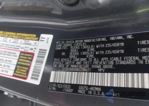 2022 Toyota Highlander Xle из США, поврежденный, VIN 5TDHZRBH9NS236411